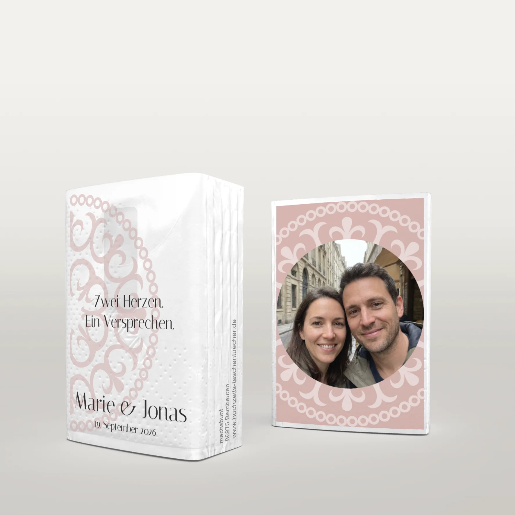 Stilvolle MINI Hochzeitstaschentücher mit Ornament Design