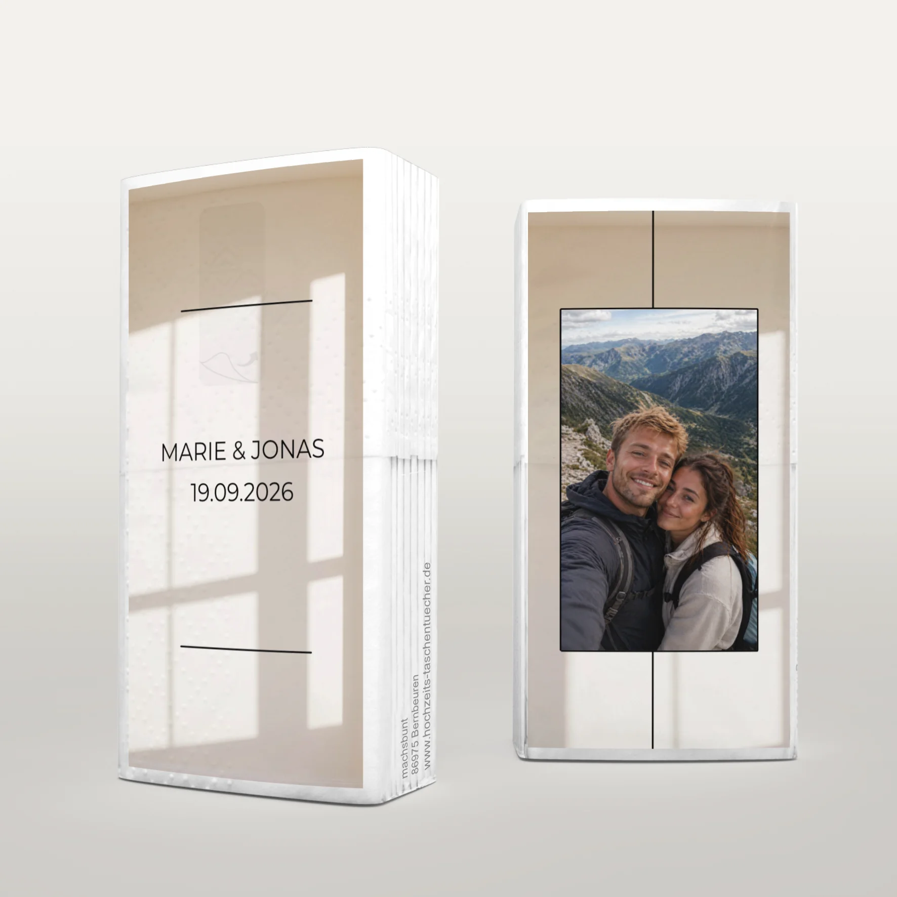 Minimalistische Hochzeitstaschentücher für Freudentränen